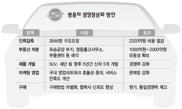 쌍용차 경영정상화 방안