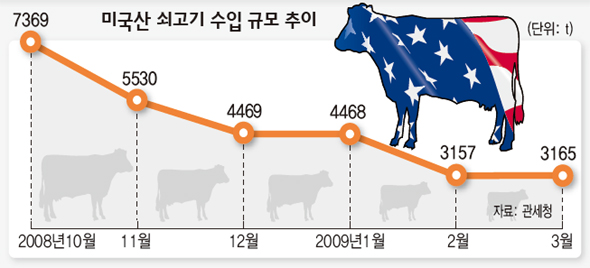 미국산 쇠고기 수입 규모 추이