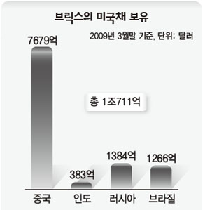 브릭스의 미국채 보유