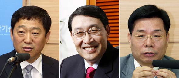 왼쪽부터 강석진 서울대 수리과학부 교수와 이현순 현대·기아자동차 연구개발총괄본부 담당 부회장, 서유헌 서울대 의대 교수