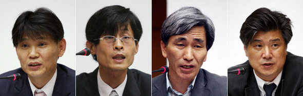 왼쪽부터 김호기, 안병진, 정해구, 조대엽