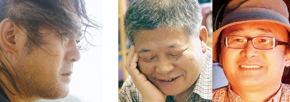 왼쪽부터 한창훈, 김정환, 윤동수씨.
