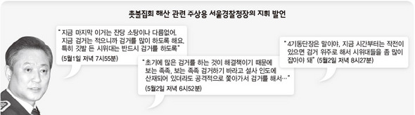 촛불집회 해산 고나련 주상용 서울경찰청장의 지휘 발언 (※ 클릭하시면 더 크게 보실 수 있습니다)