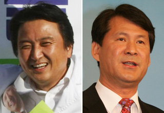 민주당 김영환(오른쪽) 후보와 무소속 임종인(왼쪽) 무소속 후보.