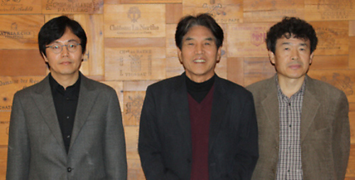 시인 송찬호, 소설가 박범신, 평론가 이광호(오른쪽부터)씨
