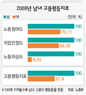 2008년 남녀 고용평등지표
