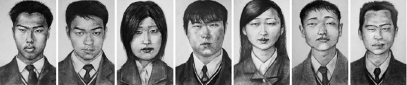 작가 박정원이 평범한 사람들의 얼굴을 왜곡해 그린 몽타주들.