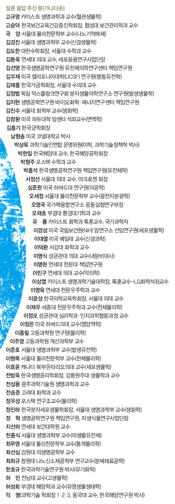 설문 응답 주신 분(가나다순)