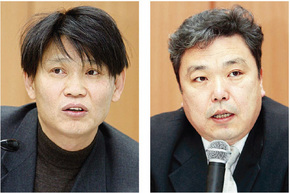 왼쪽부터 김호기 교수, 김민영 사무처장