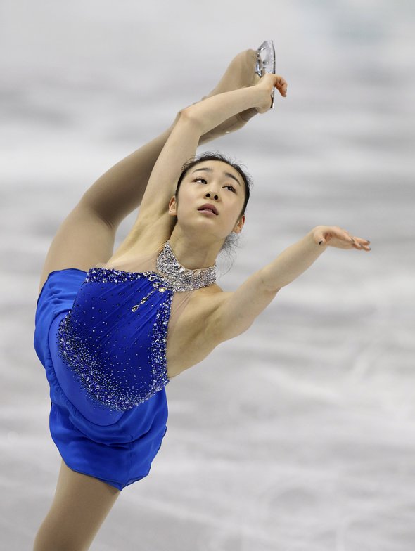 26일 (한국시간) 2010 밴쿠버 동계 올림픽 프리스케이팅 경기에 앞서 김연아가  공식 연습을 하고 있다. 연합뉴스