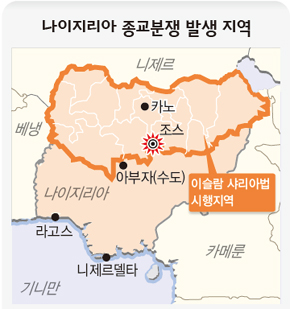 나이지리아 종교분쟁 발생 지역