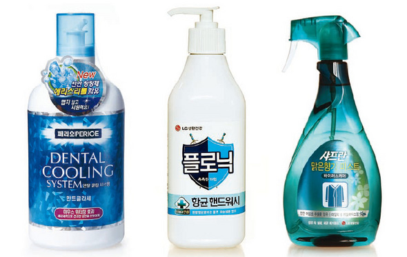 덴탈쿨링시스템 가글액, 플로닉 항균 핸드워시, 맑은향기 미스트 바이러스 케어.