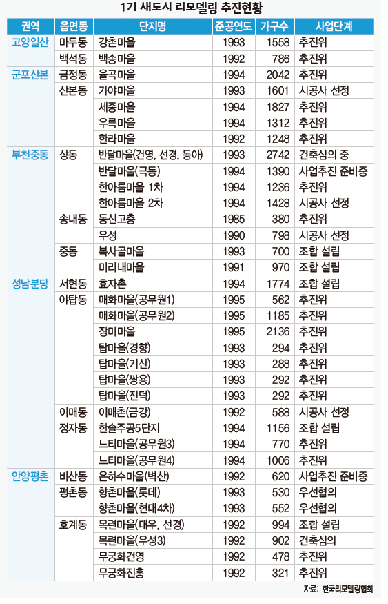 1기 새도시 리모델링 추진현황