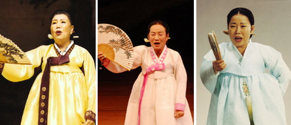 왼쪽부터 성우향, 박송희, 성창순.