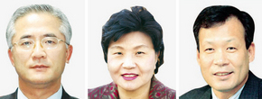 사진 왼쪽부터 홍상표 홍보수석, 유명희 미래전략기획관, 김두우 기획관리실장.