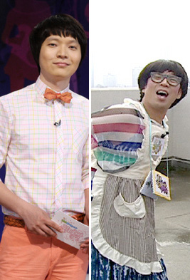 왼쪽부터 신정환, 엠시(MC) 몽. 
