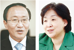 노회찬 대표(왼쪽)와 심상정 전 대표
