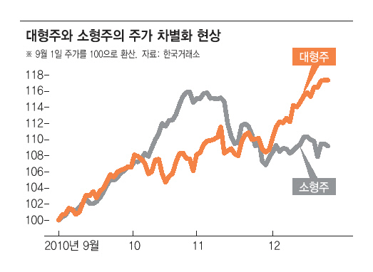 대형주와 소형주의 주가 차별화 현상