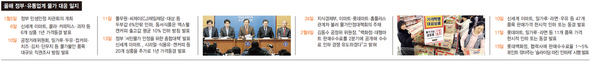 올해 정부·유통업계 물가 대응 일지 (※클릭하면 확대)