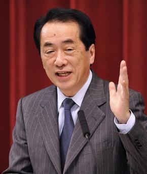 간 나오토 일본 총리. 한겨레 자료 사진