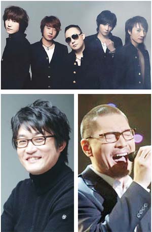 넥스트(위), 김현철(왼쪽 아래), 임재범(오른쪽 아래).