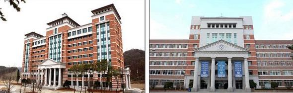 (사진 左)동우대학 원주문막캠퍼스, (사진 右)우당관경동대학교 충효관, 자료제공 : 동우대학