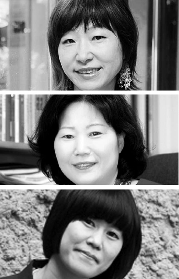 은희경(사진 위), 황선미(가운데), 김애란(아래) 작가 
<한겨레> 자료사진