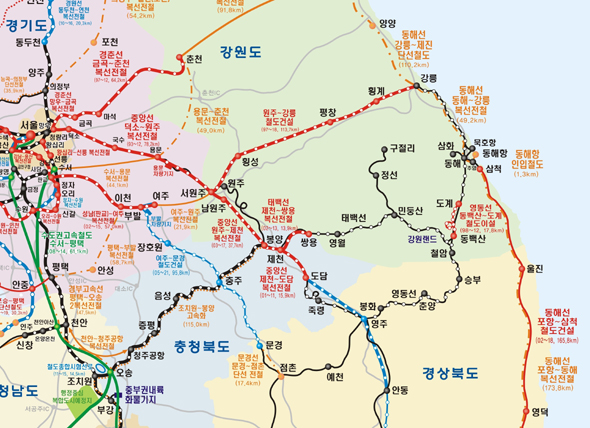 강릉~원주 복선전철 노선