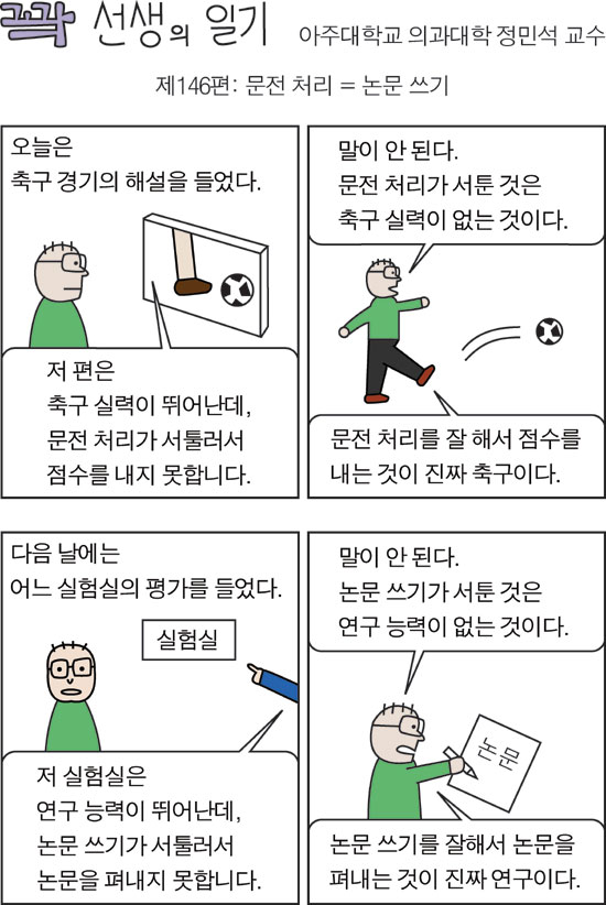 꽉 선생의 일기 146 - 문전 처리와 논문쓰기