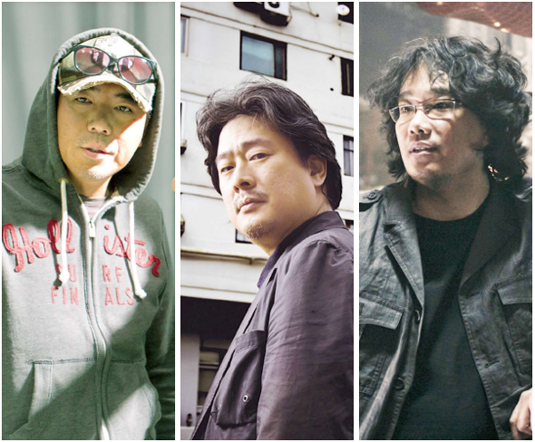 김지운 감독, 박찬욱 감독, 봉준호 감독. 씨제이이앤엠(CJ E&M)·20세기폭스코리아 제공, <씨네21>