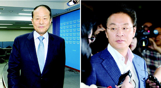 이상득 전 의원(왼쪽), 정두언 의원