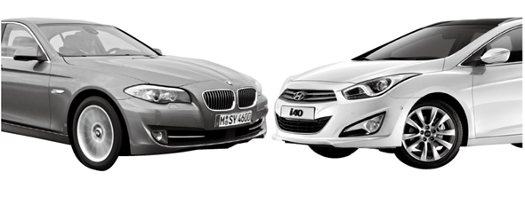 왼쪽부터 베엠베(BMW) 520d, 현대차 i40