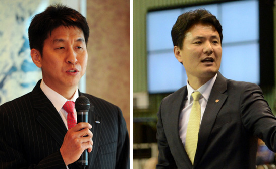 왼쪽부터 삼성 김상식과 동부 김영만
