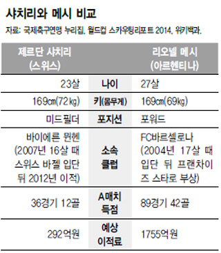 샤치리와 메시 비교