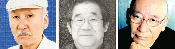 모노크롬 그림을 그려온 원로작가들. 왼쪽부터 정상화, 하종현, 박서보씨.