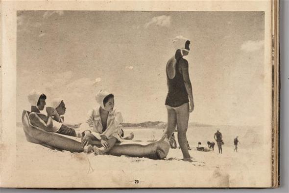 전시회에서 볼 수 있는 1930년대 대천 해수욕장의 모습
