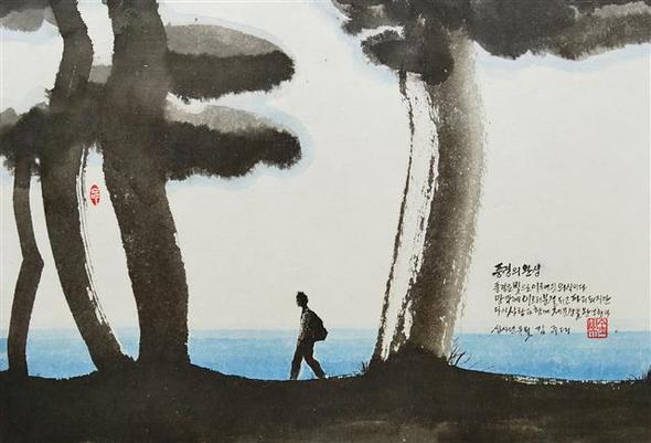 김주대 시인의 문인화전에 전시될 그림.