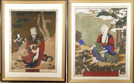 석남사 산신도(왼쪽)와 독성도. 사진 울산시 제공.