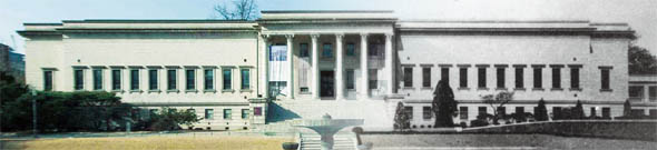 1938년 ‘이왕가미술관’으로 개관한 석조전 서관은 현재 국립현대미술관 덕수궁 분관으로 불린다. 근대미술품을 주로 전시하는 현재 ‘덕수궁미술관’(사진 왼쪽 부분)과 1930년대 개관 당시 모습을 합성했다.