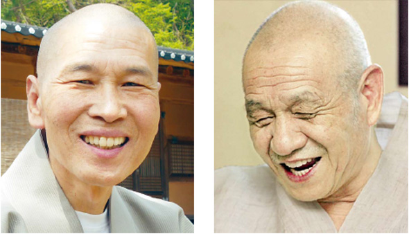 왼쪽부터 백양사 방장 지선 스님, 신흥사 조실 설악무산 스님.