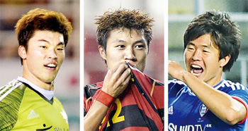 왼쪽부터 이종호, 김승대, 권창훈.