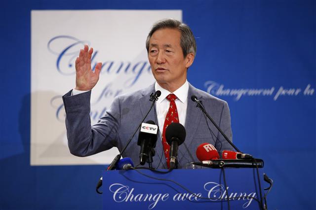 정몽준 대한축구협회 명예회장 .파리/AP 연합뉴스