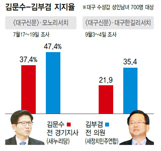 김문수-김부겸 지지율