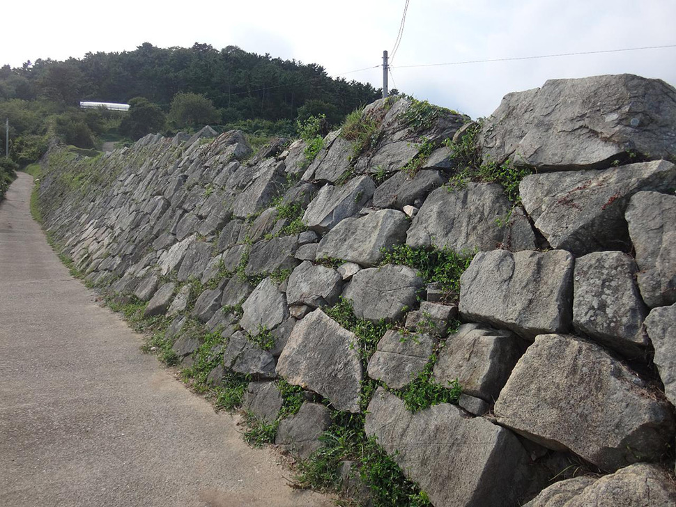 서생포 왜성의 평지에 있는 외성과 산 쪽의 내성을 연결하는 300여m 길이의 성곽. 울산/신동명 기자 tms13@hani.co.kr