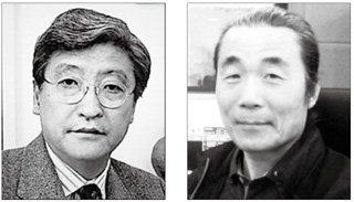 왼쪽부터 고 한창기 선생, 박인규 전 <한국방송>프로듀서. 사진 남추문화재단제공 