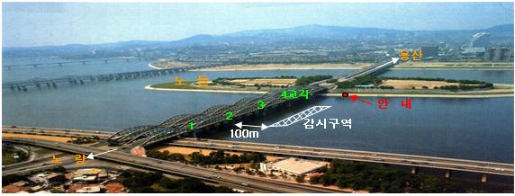 한강 결빙 관측 지점.