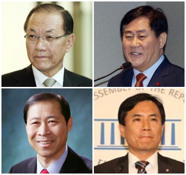 (왼쪽부터 시계방향) 황우여, 최경환, 김진태, 이노근.