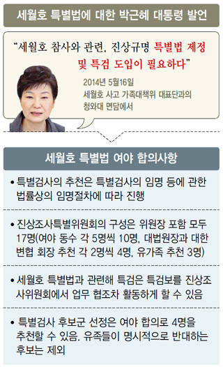 세월호 특별법에 대한 박근혜 대통령 발언