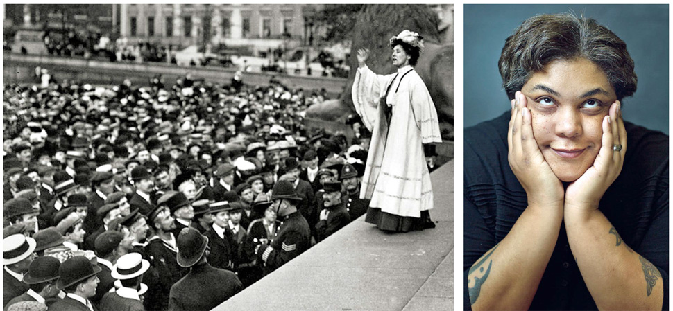1908년 10월 트래펄가 광장에서 연설하는 에멀린 팽크허스트(왼쪽)와 21세기 ‘나쁜 페미니스트’ 록산 게이.
현실문화, 사이행성 제공