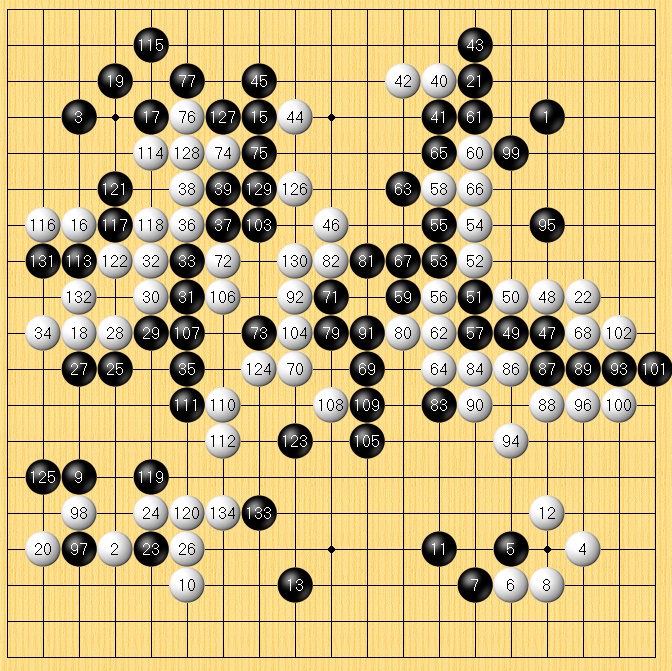 6신 기보. 바둑전문사이트 타이젬 갈무리.　